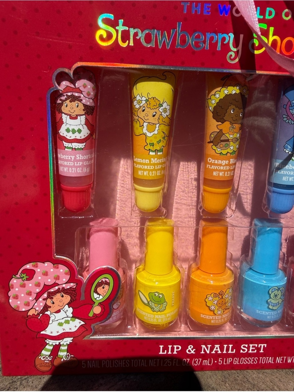 Strawberry Shortcake NIB Lip & Nail 10 Piece Set - Pink - Picture 3 of 5